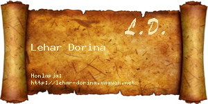 Lehar Dorina névjegykártya
